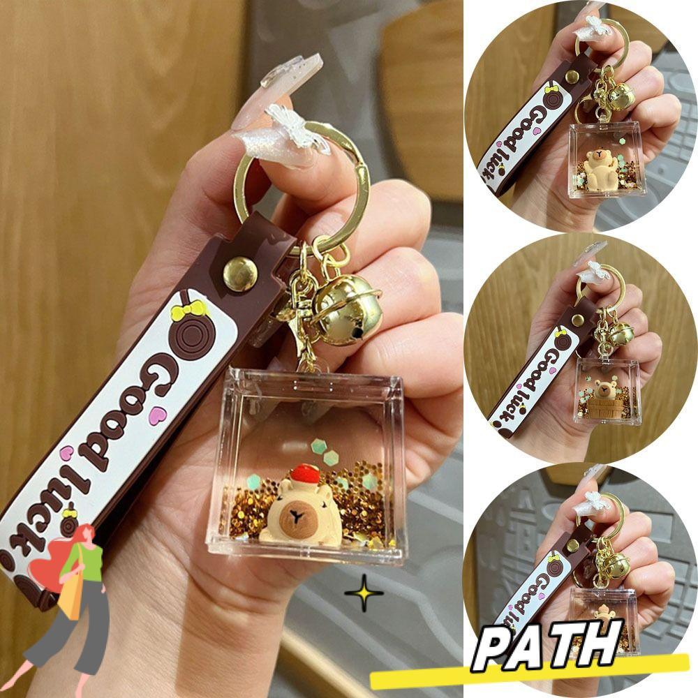 PA-HOME Capybara Quicksand Bottle Keychain, Small Key Ring Quicksand ...