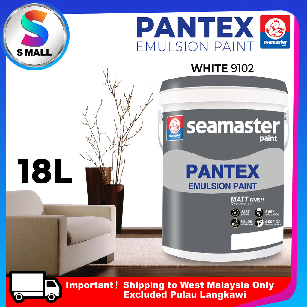 [18liter] Seamaster 7200 PANTEX Emulsion Paint / Cat Dinding Warna ...