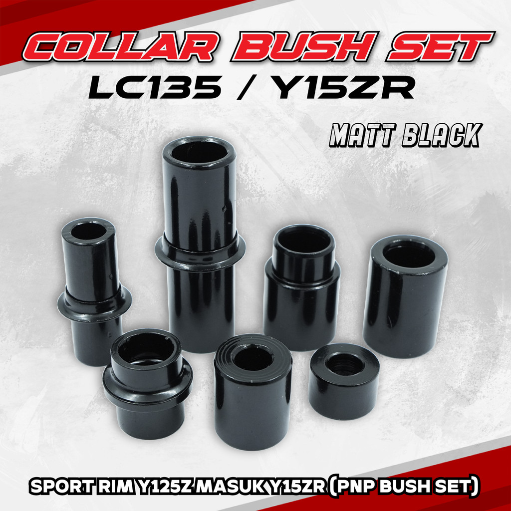 BUSH COMPLETE SET PNP LC135 / Y15ZR - MATT BLACK COLLAR BUSH KIT SPORT ...