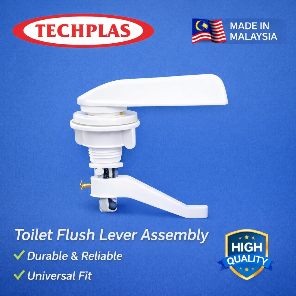 [ TECHPLAS ] FAL-1003A White Plastic Lever Handle (Chrome Plated Metal ...