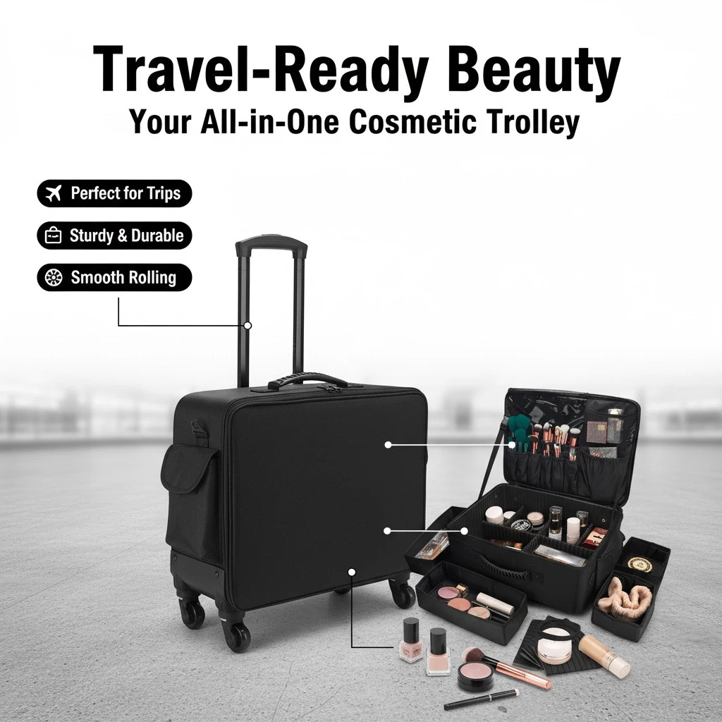 Spot#Professional Trolley Makeup Box Multifunctional Large Capacity ...