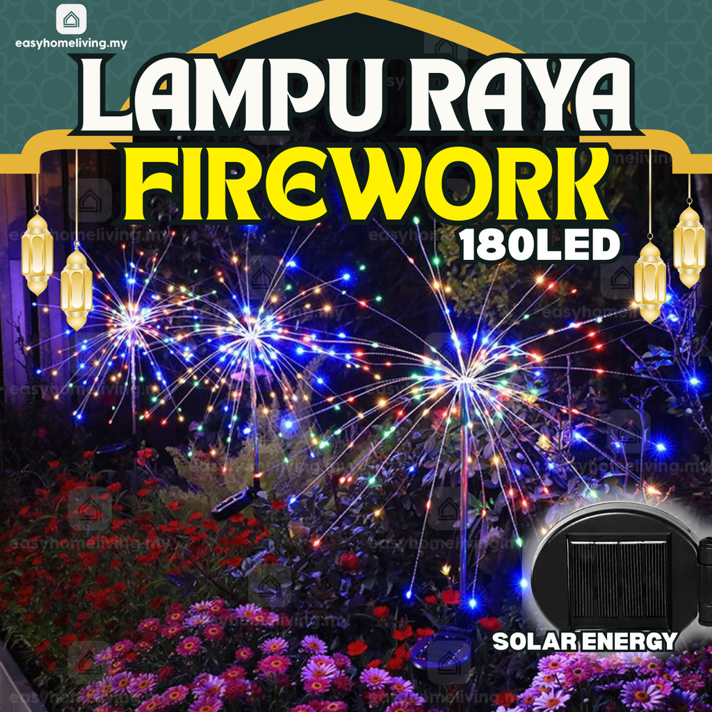 2026 LED Solar Sensor Firework Light Garden Outdoor Waterproof Lampu ...