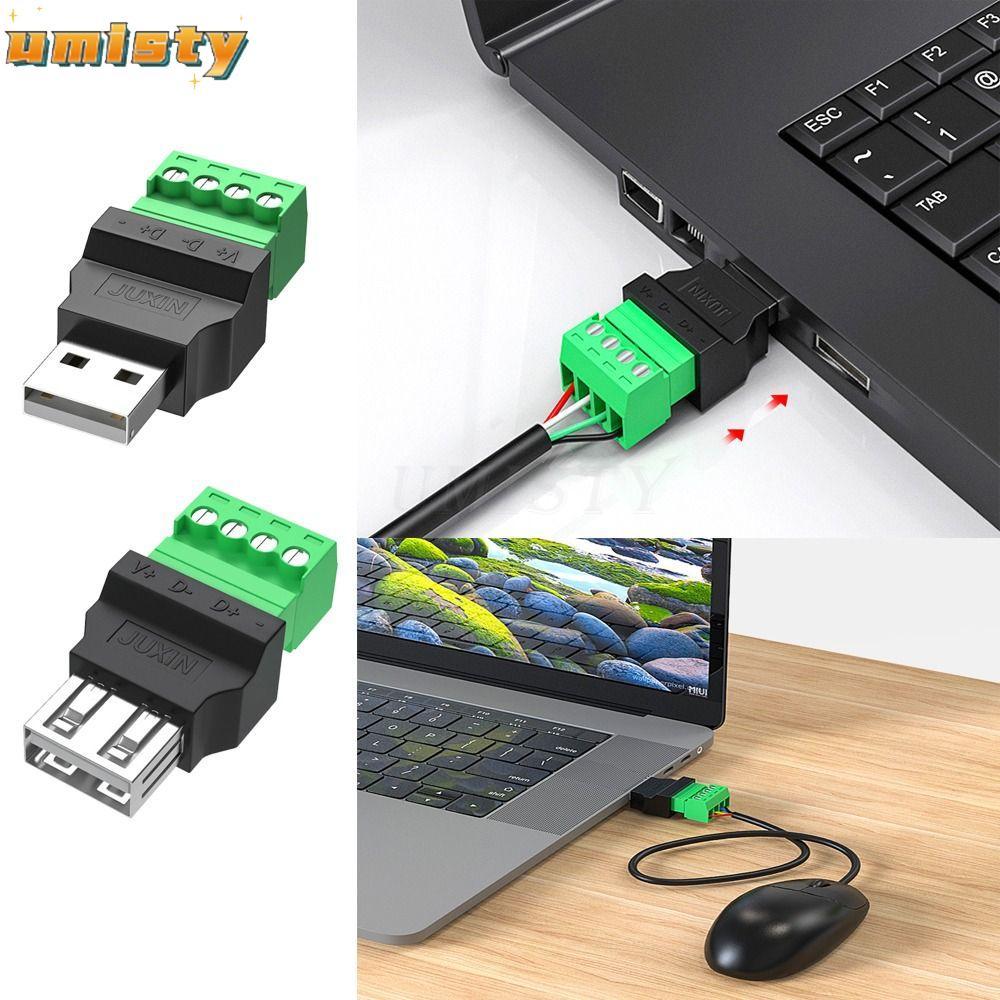 UMISTY USB Connector, USB 2.0 Adapter Connector Jack USB Turn Terminal ...
