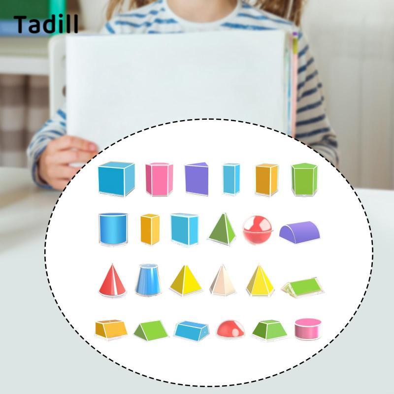Tadill 3D Shapes Geometric Solids Pattern Blocks Multi Color Math Toys ...