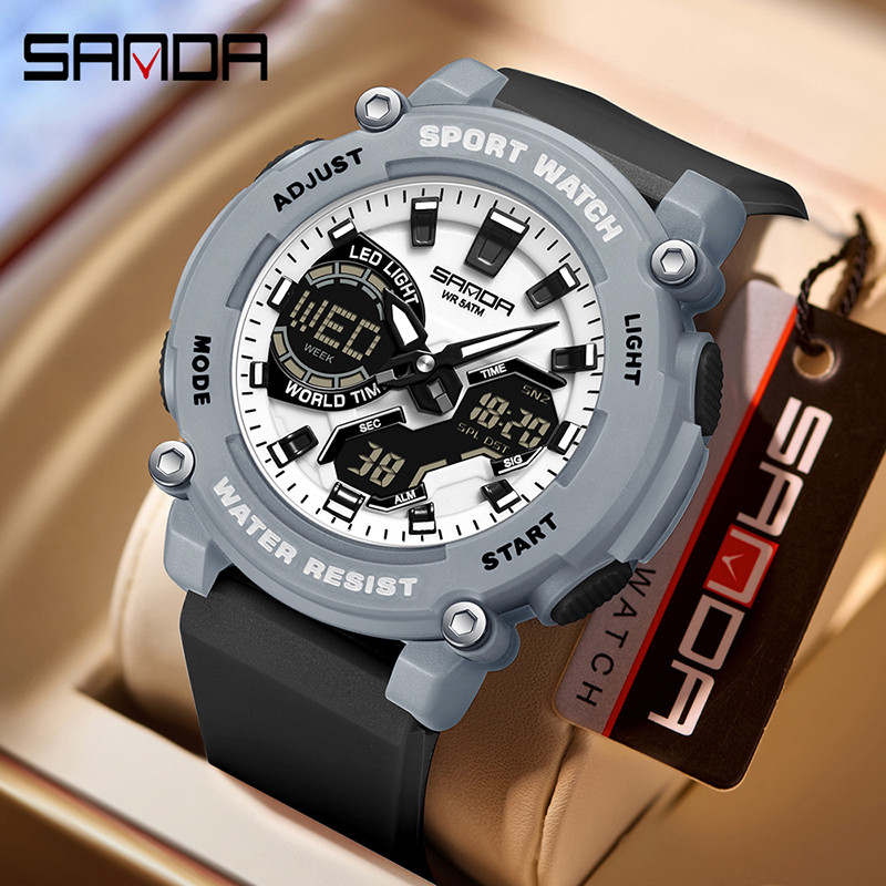 SANDA Multi-Function Student Watch - 31 Time Zones, Countdown, Luminous ...