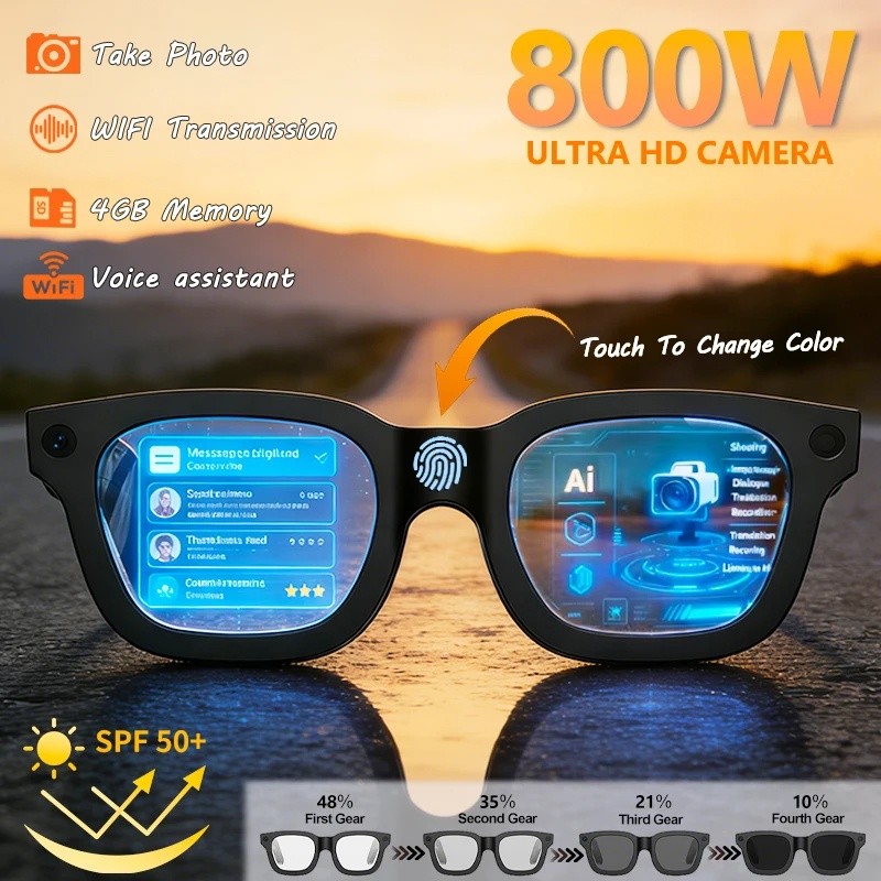 2026 Smart Glasses HD Photo Video OpenAI Record Translation Touch ...