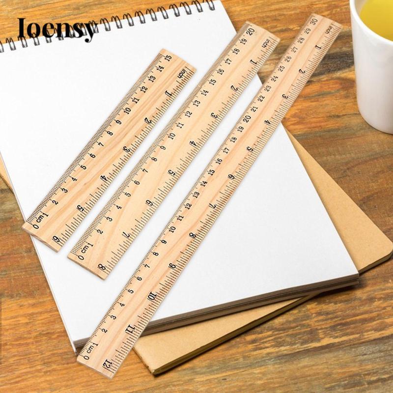 [Ioensy] 3-piece Wooden Ruler, Measuring Tool, Linear Measuring Tools ...