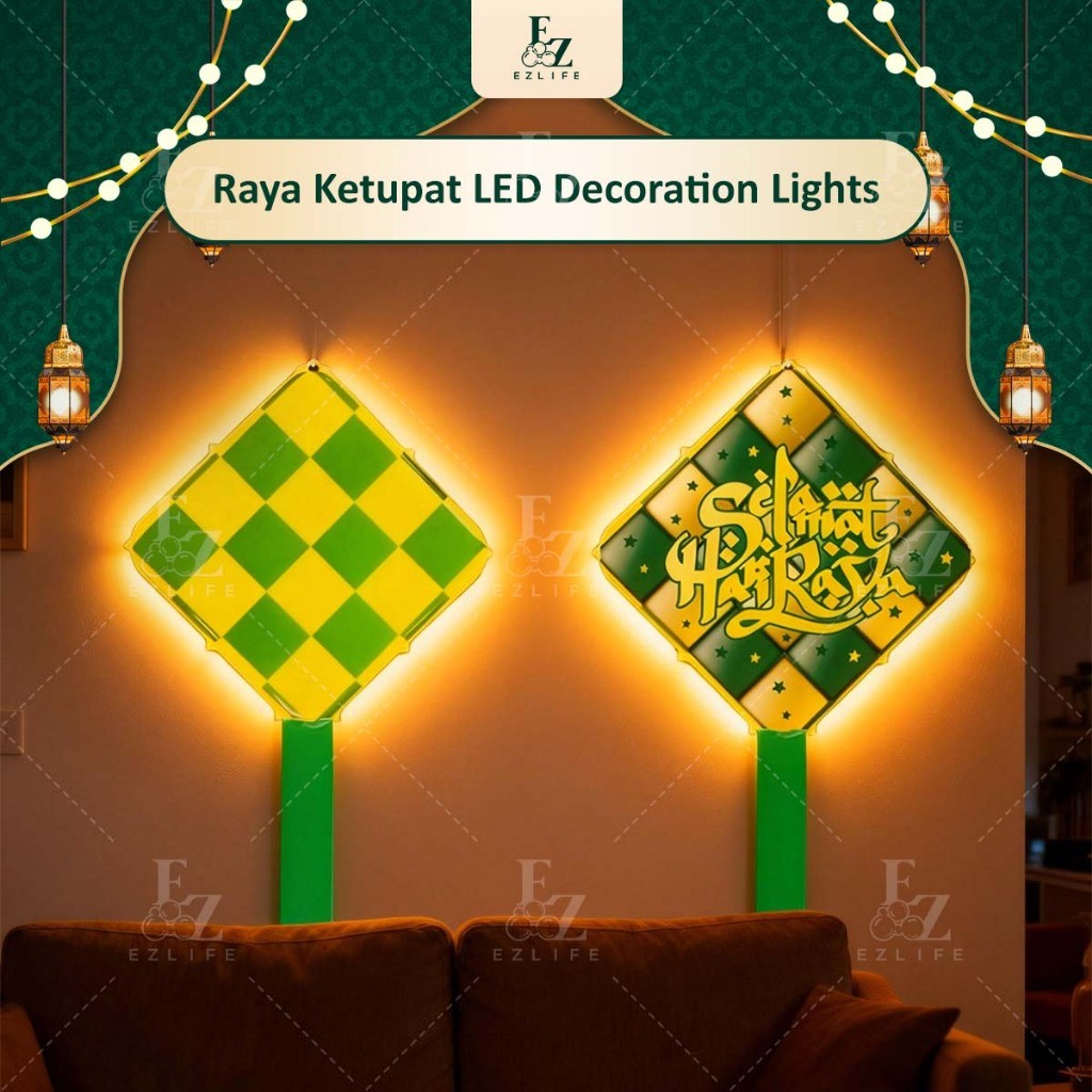 New Raya 2026 Ketupat LED Decoration Lights Hari Raya Aidilfitri Muslim ...
