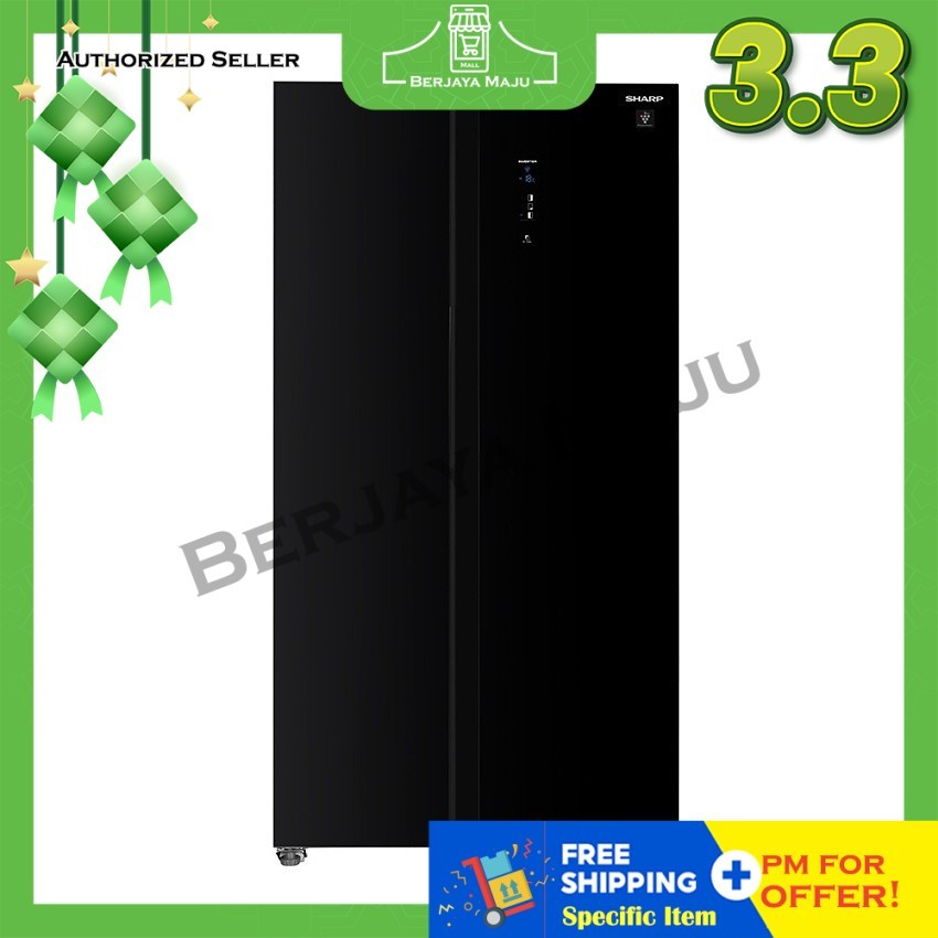 Sharp 680L Side By Side Inverter Refrigerator SJXP6822GK (Black ...