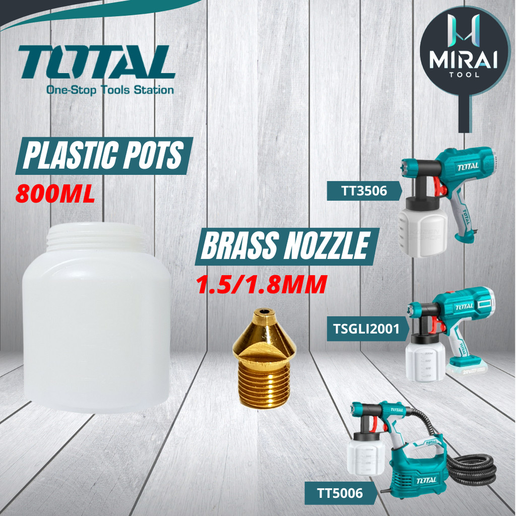 TOTAL Sprayer Pot 800ml / 1.5mm & 1.8mm Brass Nozzle (For Total ...