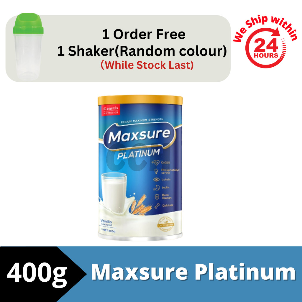 [1 Order Free 1 Random shaker] Genexis Nutrition Maxsure Platinum 400g ...