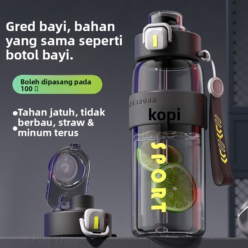 800/1200ml Plastic Sport Bottle Water Bottle Heat-Resistant for Summer ...