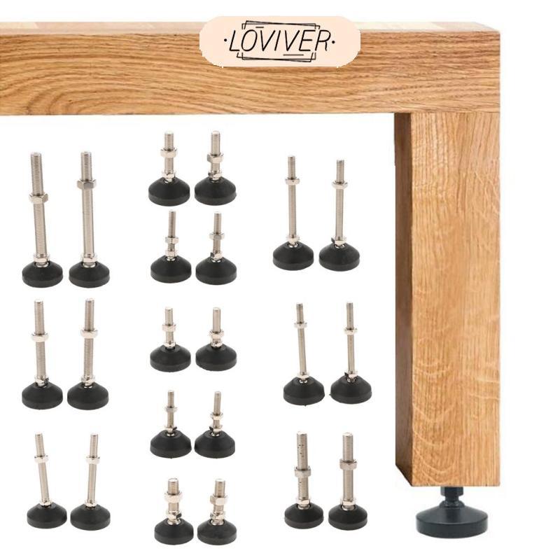 LOVIVER Heavy Duty Furniture Levelers Adjustable Threaded Levelling ...