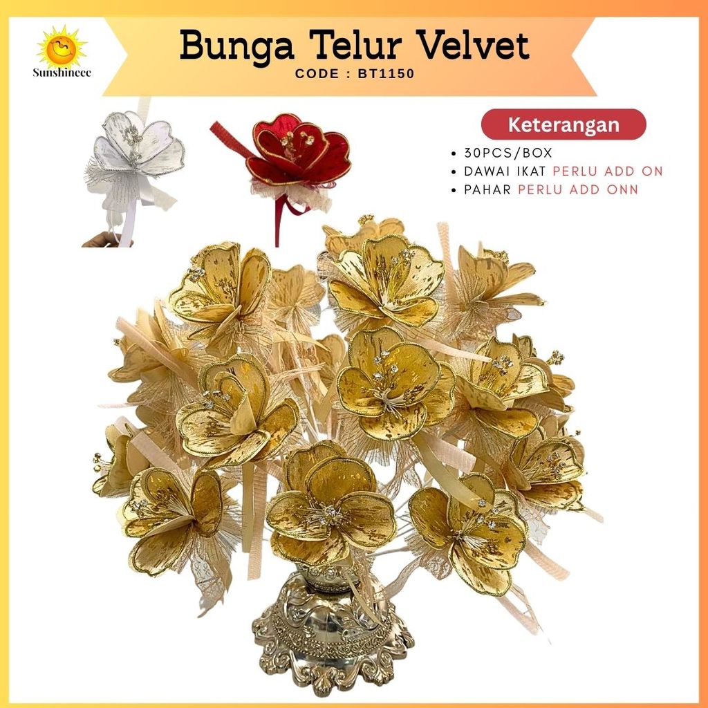 SS | Bunga Telur Baldu 30batang | Jenis Velvet | Bunga Pahar Kembang ...