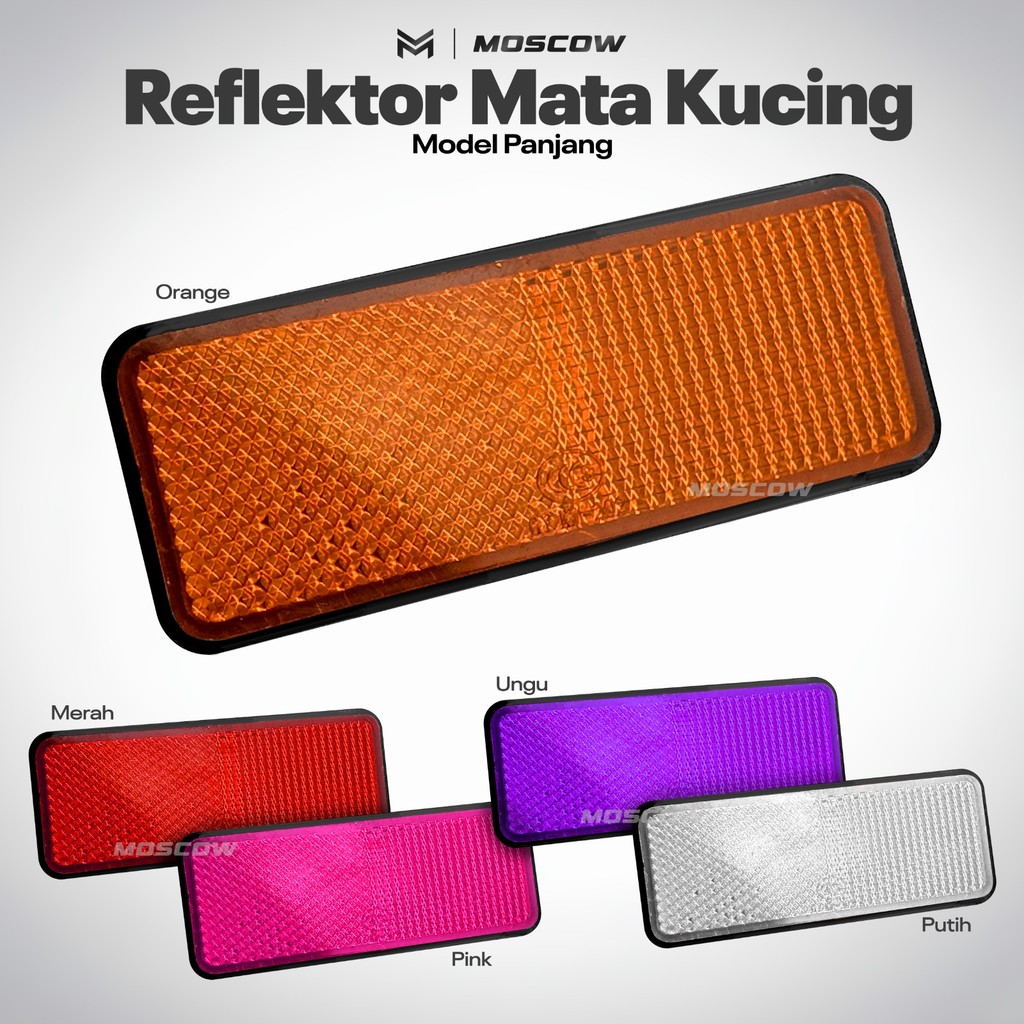 MATA CAHAYA UNIVERSAL CAT EYE LONG REFLECTOR MOTORCYCLE CAR BIKE LIGHT ...