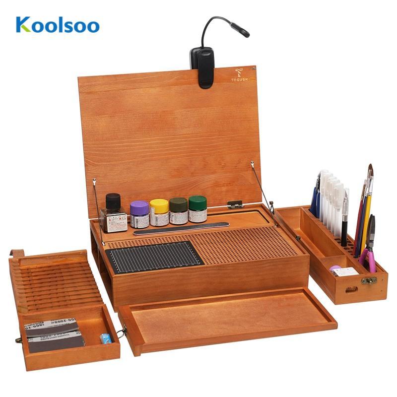 Koolsoo Portable Model Making Table with Lighting for Model Making And ...