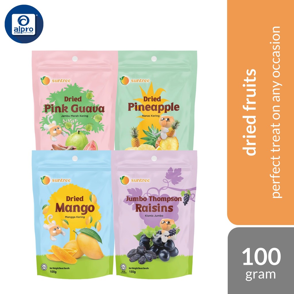 Suntree Dried Fruits (Mango/ Pink Guava/ Thompson Raisins/ Pineapple ...