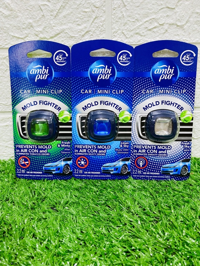 Ambi Pur Car Mini Clip Air Freshener Mold Fighter in Aircond 2.2ml FREE  SHIPPING