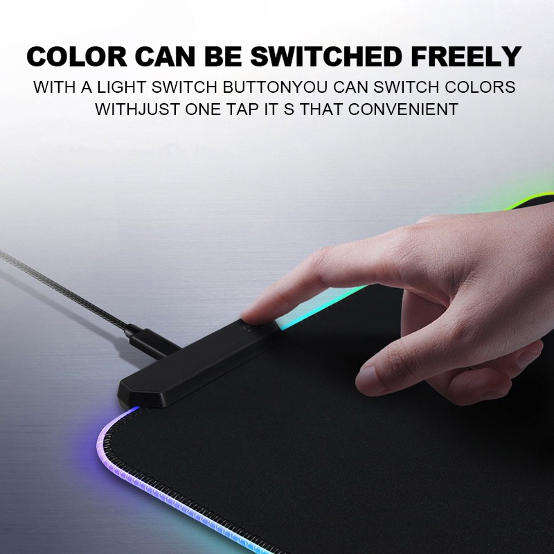 RGB Mouse Pad Gaming Large Size Keyboard Mousepad Light LED Waterproof ...