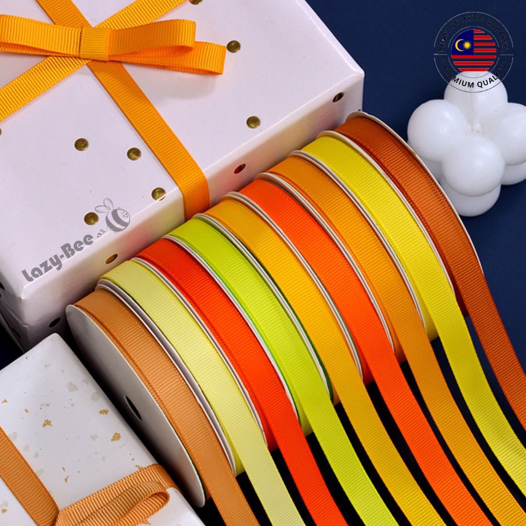 LAZY BEE 5 meter Yellow Gold Old Gold Grosgrain Ribbon Reben Door Gift ...