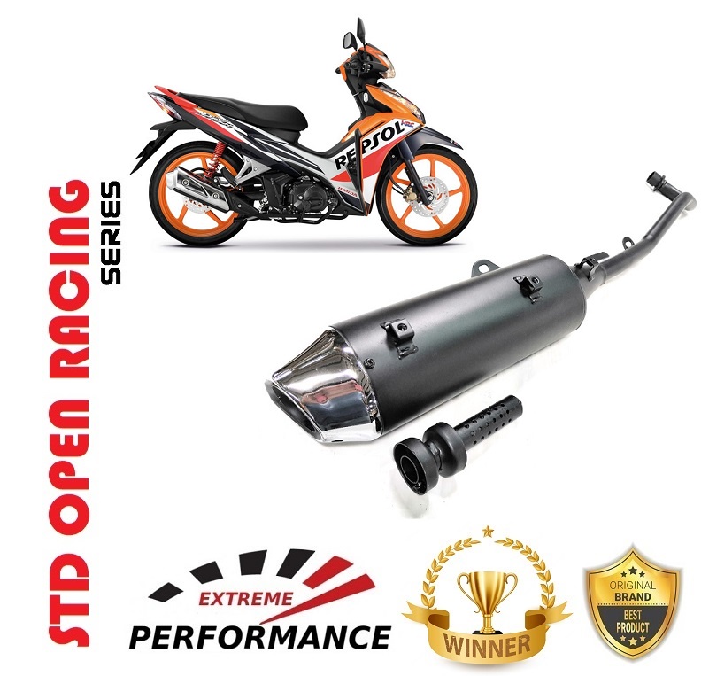 HONDA WAVE DASH 110 V2 28MM STD OPEN RACING EPOWER BERANG EXHAUST ...