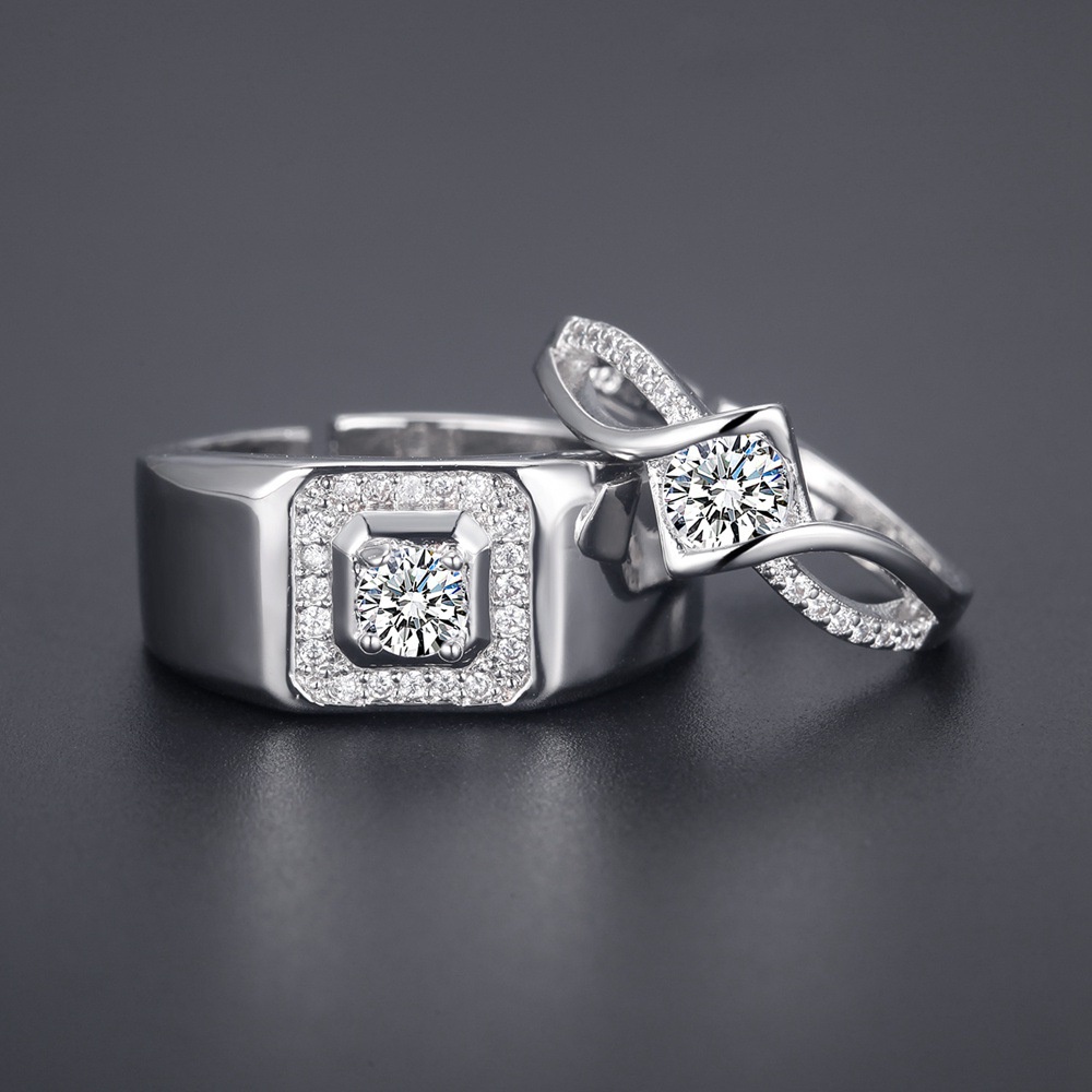 【Ready Stock KL PROMOSI】Couple Rings Gift S925 Silver Man Men And Woman ...
