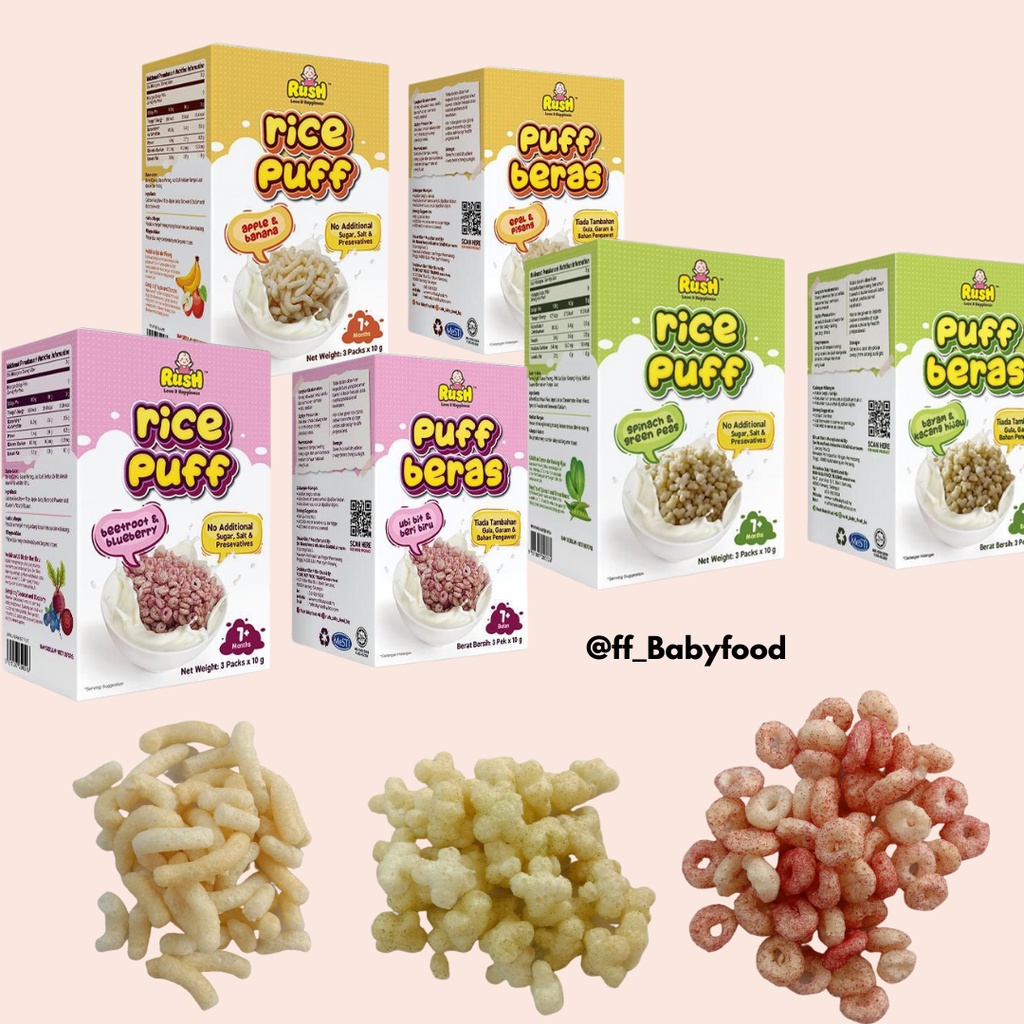 Baby Snacks Biskut Rice Puff Freeze Dried Fruit 9 10 11 12 months bulan ...
