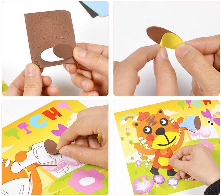 5Pcs 3D EVA Foam Sticker Puzzle Game DIY Cartoon Animal Learning ...