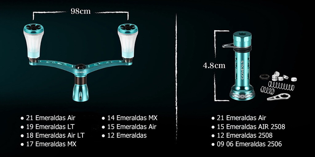 Gomexus Reel Handle for Daiwa Emeraldas Double Handle 98mm Eging