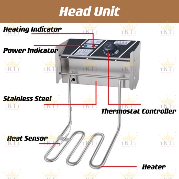 TKTT Electric Deep Fryer Spare Part Heater Thermostat Head Unit Set