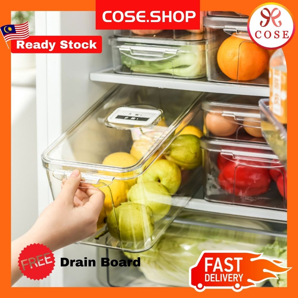 COSE Fridge Organizer Drawer Freezer Storage Box Refrigerator Organizer ...