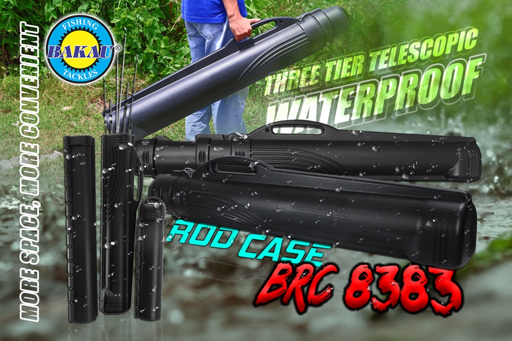 115cm-240cm Waterproof Bakau Rod Case BRC 8383 Hard Rod Case Fishing Rod  Bag 3 Tier Telescopic Large Capacity
