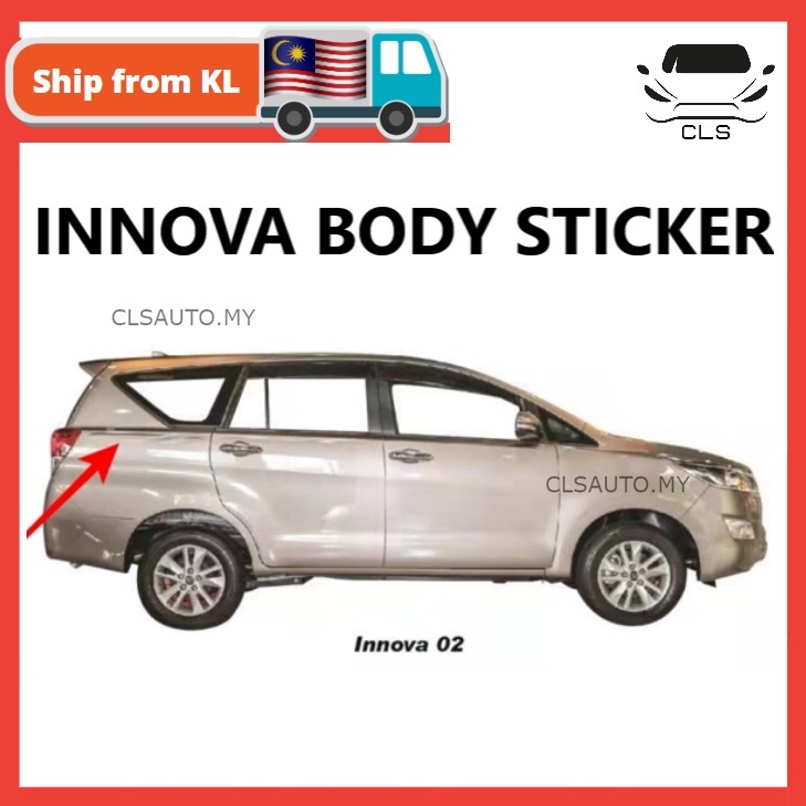 TOYOTA INNOVA CAR BODY STICKER ORIGINAL DESIGN 1 ( 1 SET ) | Shopee ...