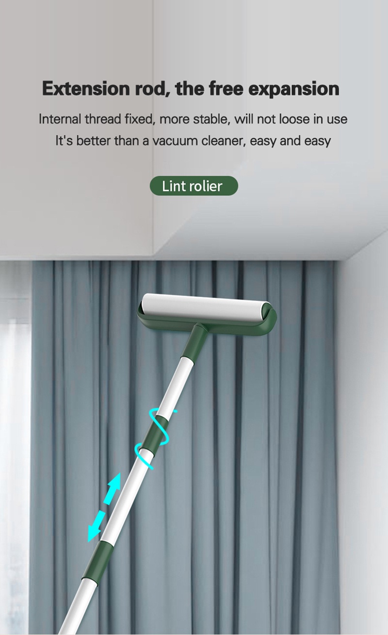 Hair sticky roller long rod large extension household roller brush ...