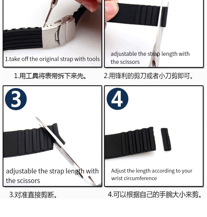 Inexpensive Luxury Rubber 21 mm Wristwatch Band DG2022A-PA-WH_K0020234 main image 1