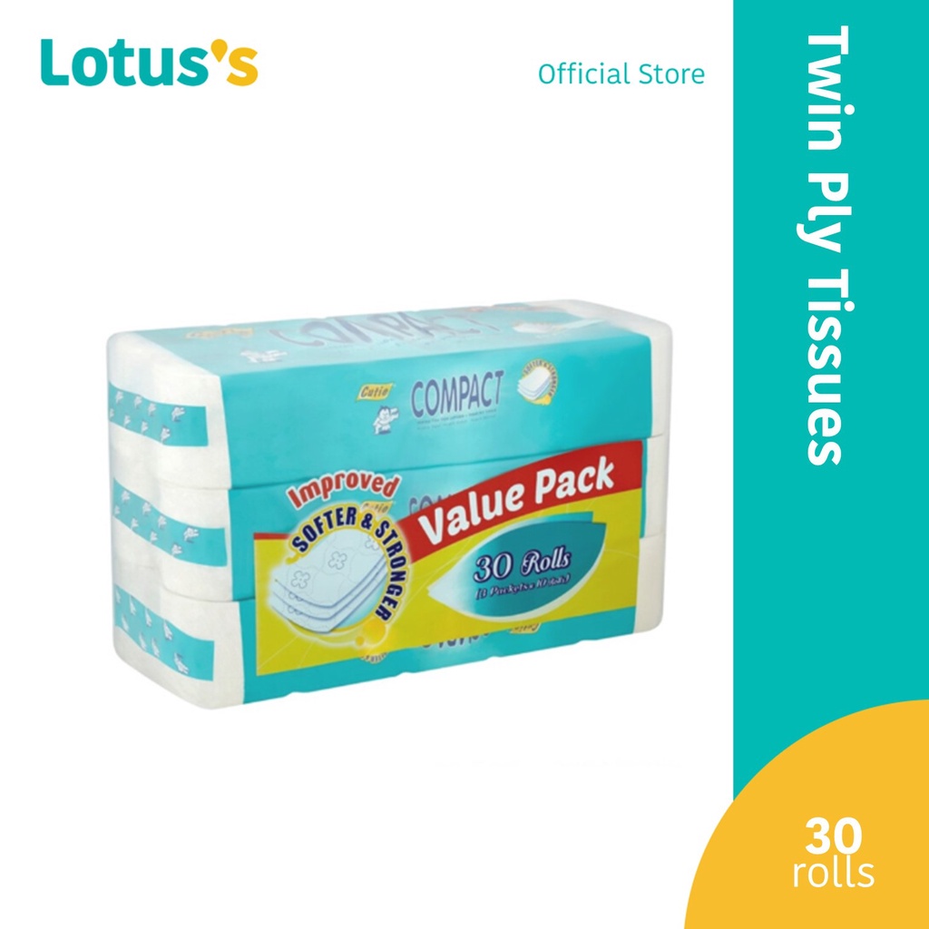 Cutie Compact Twin Ply Tissue (30 Rolls) | Shopee Malaysia