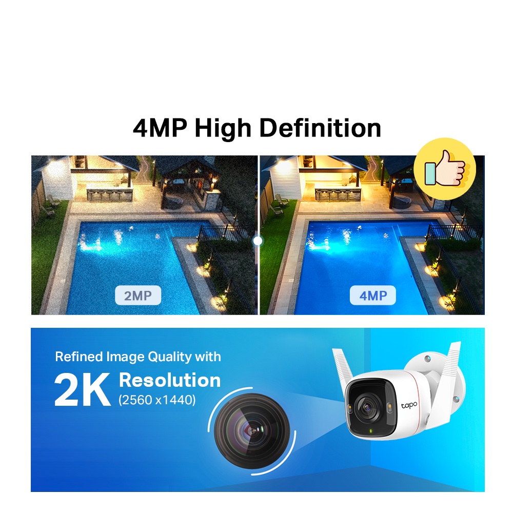 TP-Link Tapo TC65 C310 / C320WS / C325WB | 2K/4MP Full Color Night ...