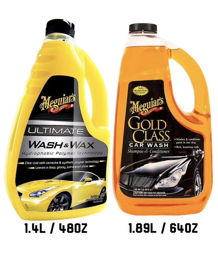 Meguiar's Ultimate Wash & Wax 1.42L + Nettoyant Jantes Ultime 709ml - Pack Entretien Auto