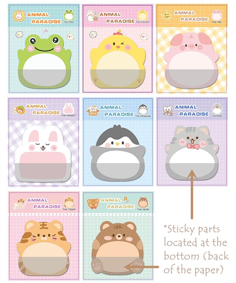 Creative Cute Cartoon Animal Paradise Standing Sticky Notes School ...