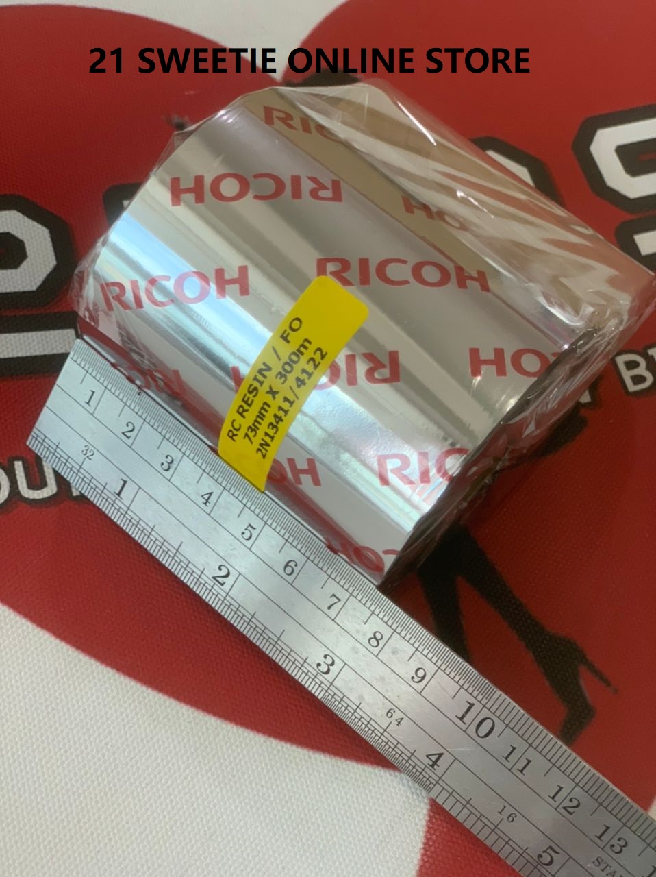 [1 roll] Ricoh Resin Ribbon 73x300 Premium Thermal Transfer Japan ...