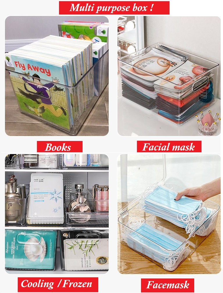Mask Storage Box Facial Mask Cosmetic Transparent Desktop Skincare ...