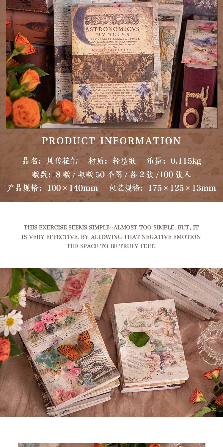 Journamm 100pcs/pack Vintage Craft Decor Paper DIY Scrapbooking Junk ...