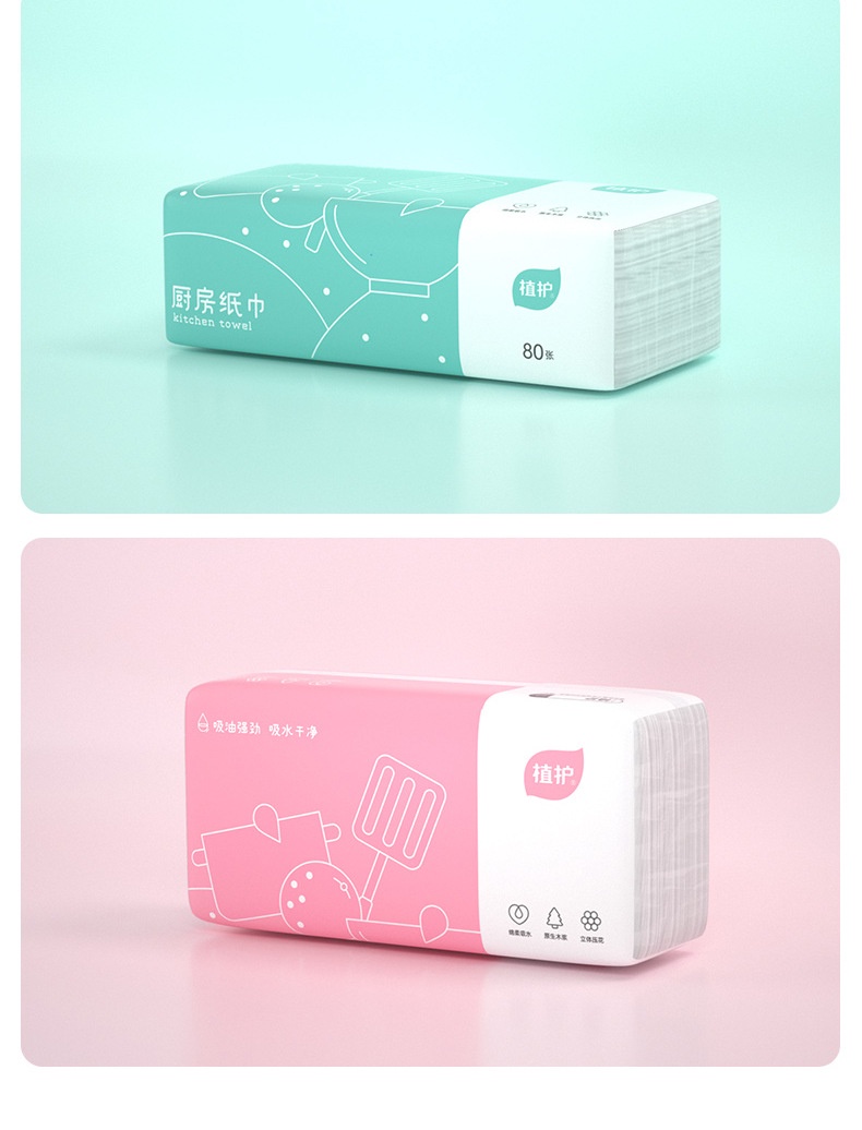 【80 Pcs/Pack】Kitchen Towel Tissue Multi Purpose Degreasing Paper Wipes ...