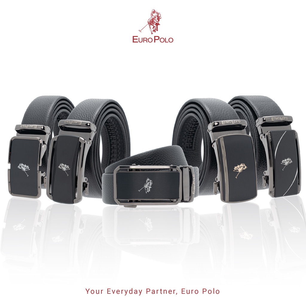 Euro Polo Cowhide Genuine Leather Automatic Auto-Lock Buckle Belt Men ...
