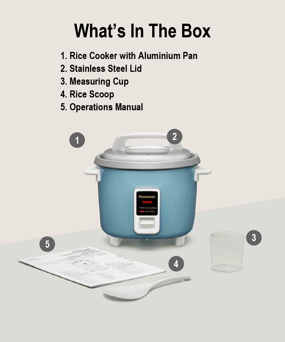 Panasonic SR-Y10G Conventional Rice Cooker Small Mini Aluminium Pan ...