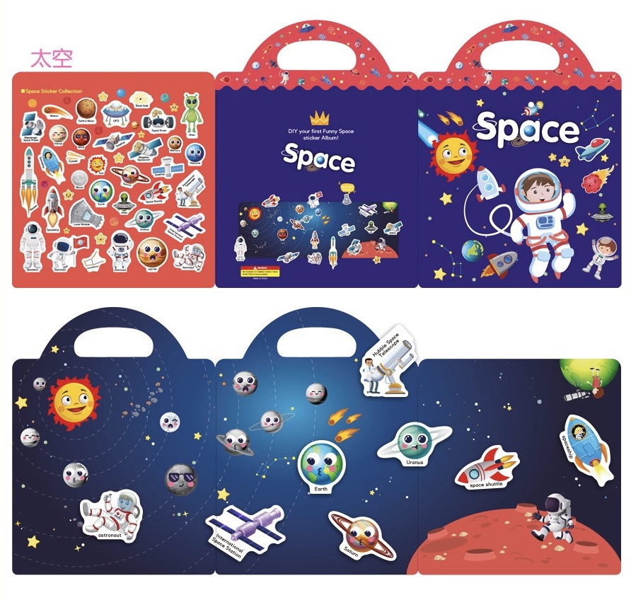 Reusable Children Sticker Book 儿童场景贴纸书 Christmas Halloween 圣诞节万圣节幼儿早教专注 ...