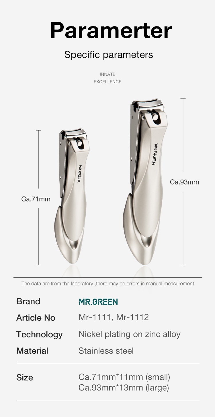 MR.GREEN Nail Clippers Anti-Splash Nail Cutter Fingernail Clipper Stainless  Steel Manicure Nail Tools Trimmer（Mr-1119）