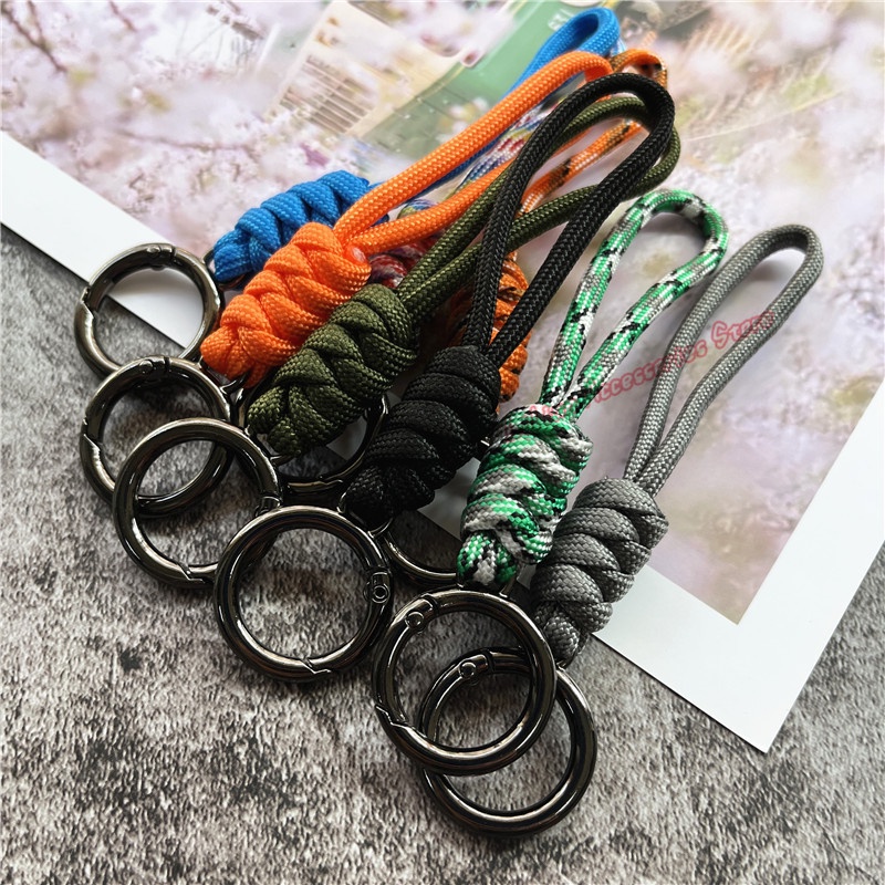 Keychain Heavy Metal Key Ring Lanyard Strong Strap for Keys Braided ...