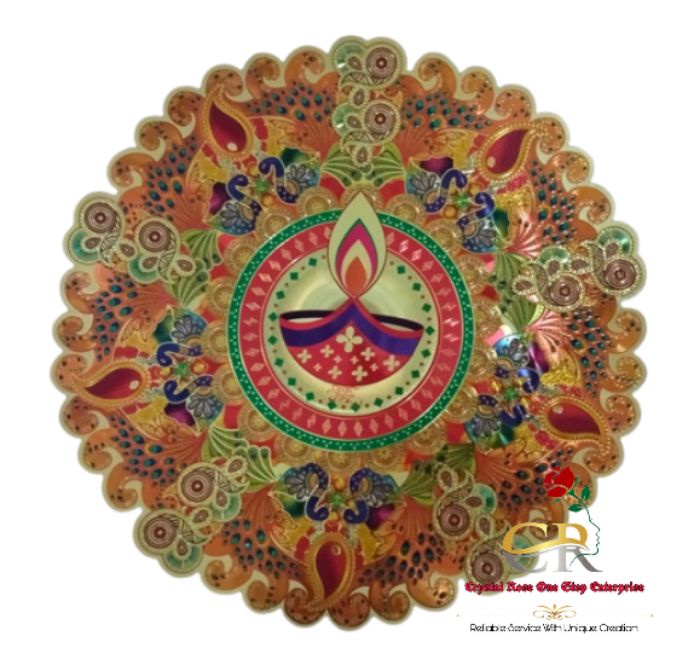 3D Rangoli Sticker Gold Foil & Glossy For Your Home Decor (Waterproof ...