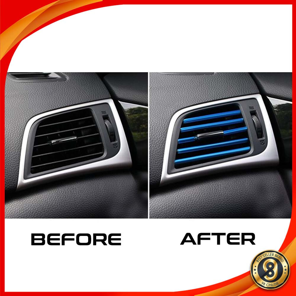 10 pcs Car Interior Chrome Strip decal trim Decoration Line Wire ...